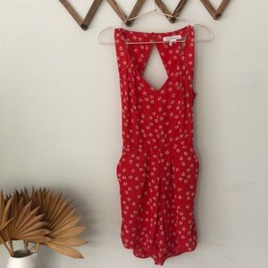 BCBG Red backless romper